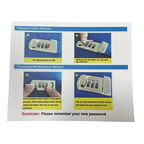 Locking Journal Black with Aqua Lining Card/Pen Holder-Undated Pages- New in Box - Picture 7 of 7